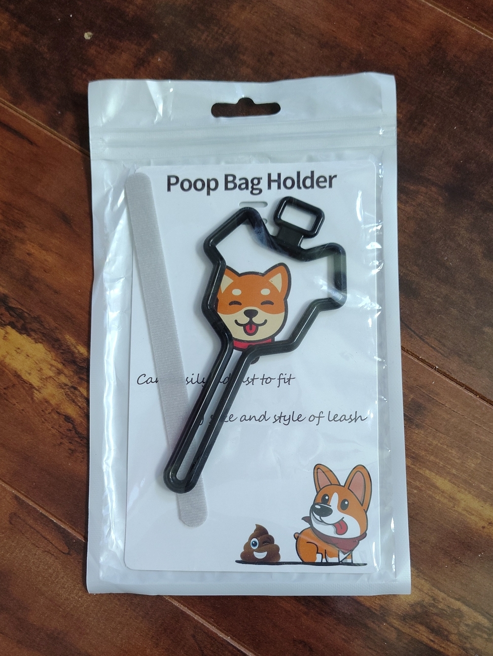 New Poop Bag Holder with Cute Dog Design - Black
